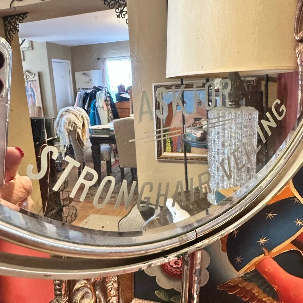 Stronghair Veiling Mirror with Tilting Stand Vintage